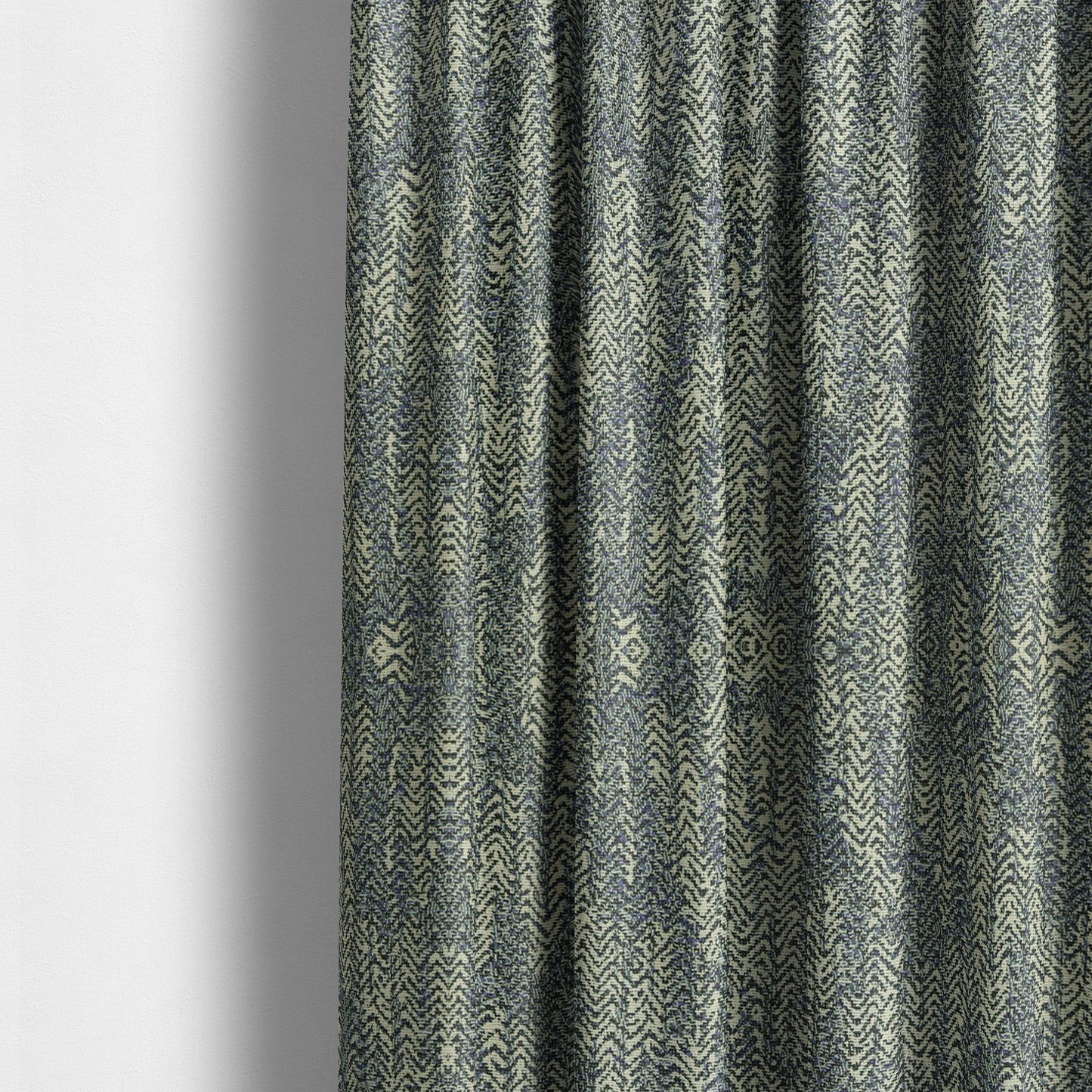 Trapeze Faded Herringbone Pattern Semi Plain Green Furnishing Fabrics CTR-799 - Made To Measure Curtains