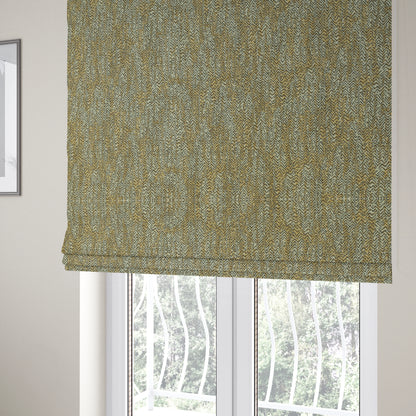 Trapeze Faded Herringbone Pattern Semi Plain Yellow Furnishing Fabrics CTR-800 - Roman Blinds