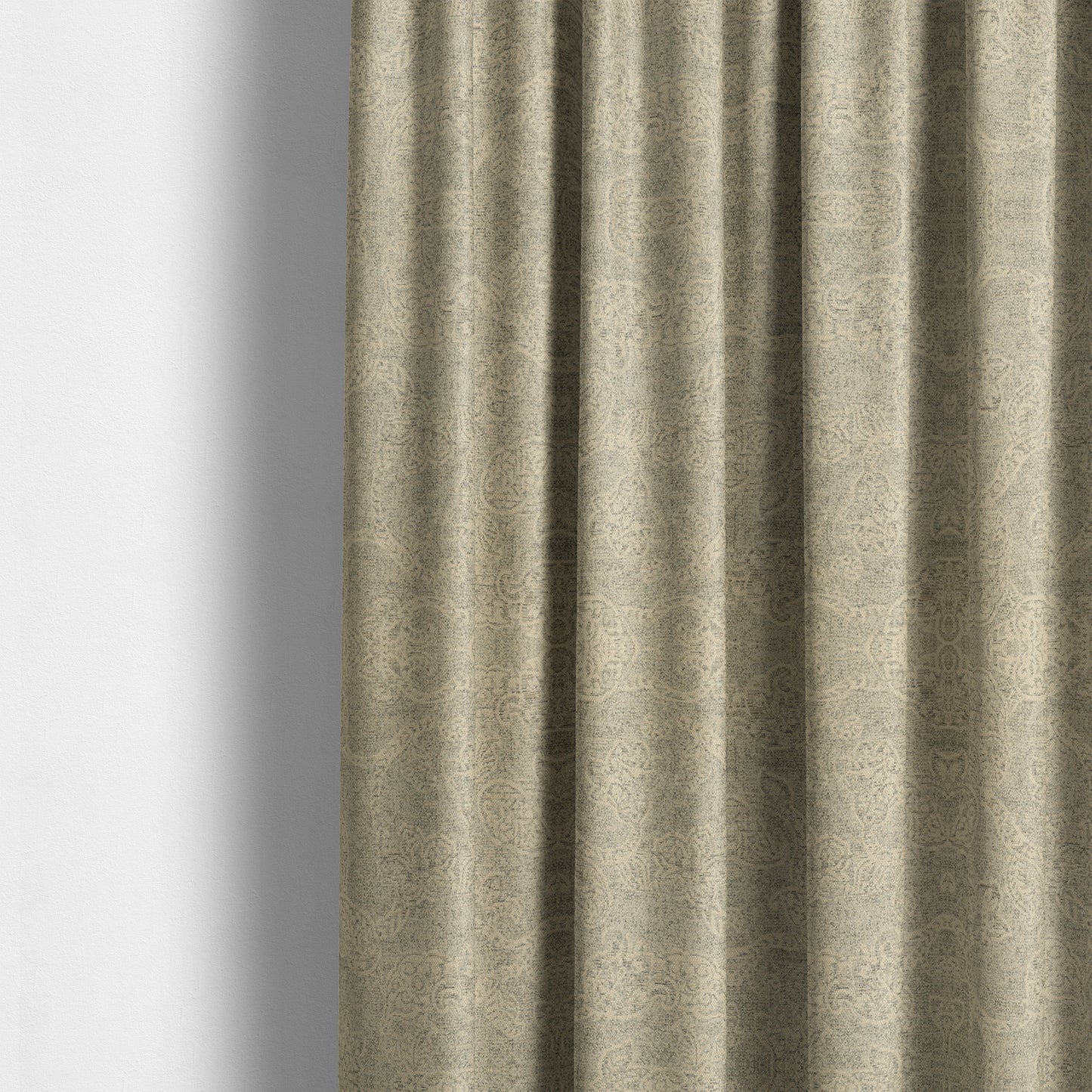 Elba Faded Floral Traditional Pattern Cream Chenille Furnishing Curtain Fabric CTR-802 - Made To Measure Curtains