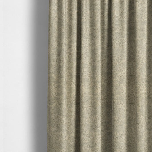 Elba Faded Floral Traditional Pattern Cream Chenille Furnishing Curtain Fabric CTR-802 - Made To Measure Curtains