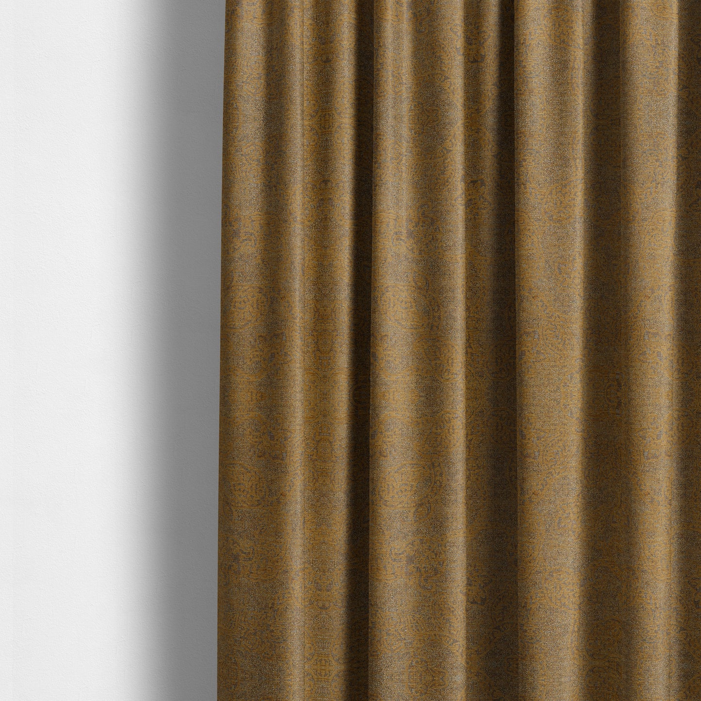 Elba Faded Floral Traditional Pattern Yellow Chenille Furnishing Curtain Fabric CTR-804 - Made To Measure Curtains