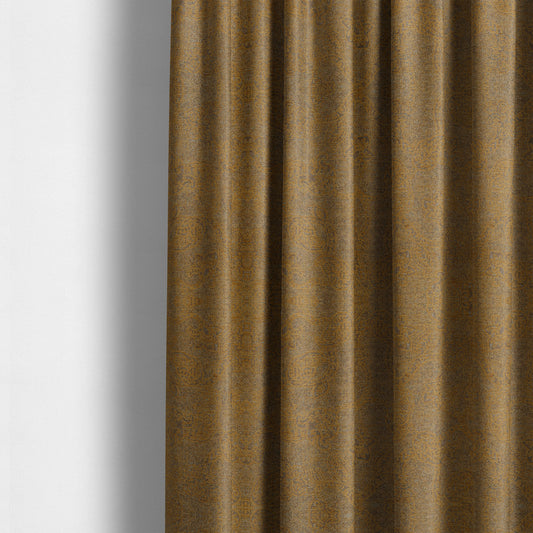 Elba Faded Floral Traditional Pattern Yellow Chenille Furnishing Curtain Fabric CTR-804 - Made To Measure Curtains