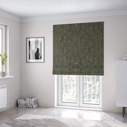 Elba Faded Floral Traditional Pattern Grey Chenille Colour Furnishing Curtain Fabric CTR-806 - Roman Blinds