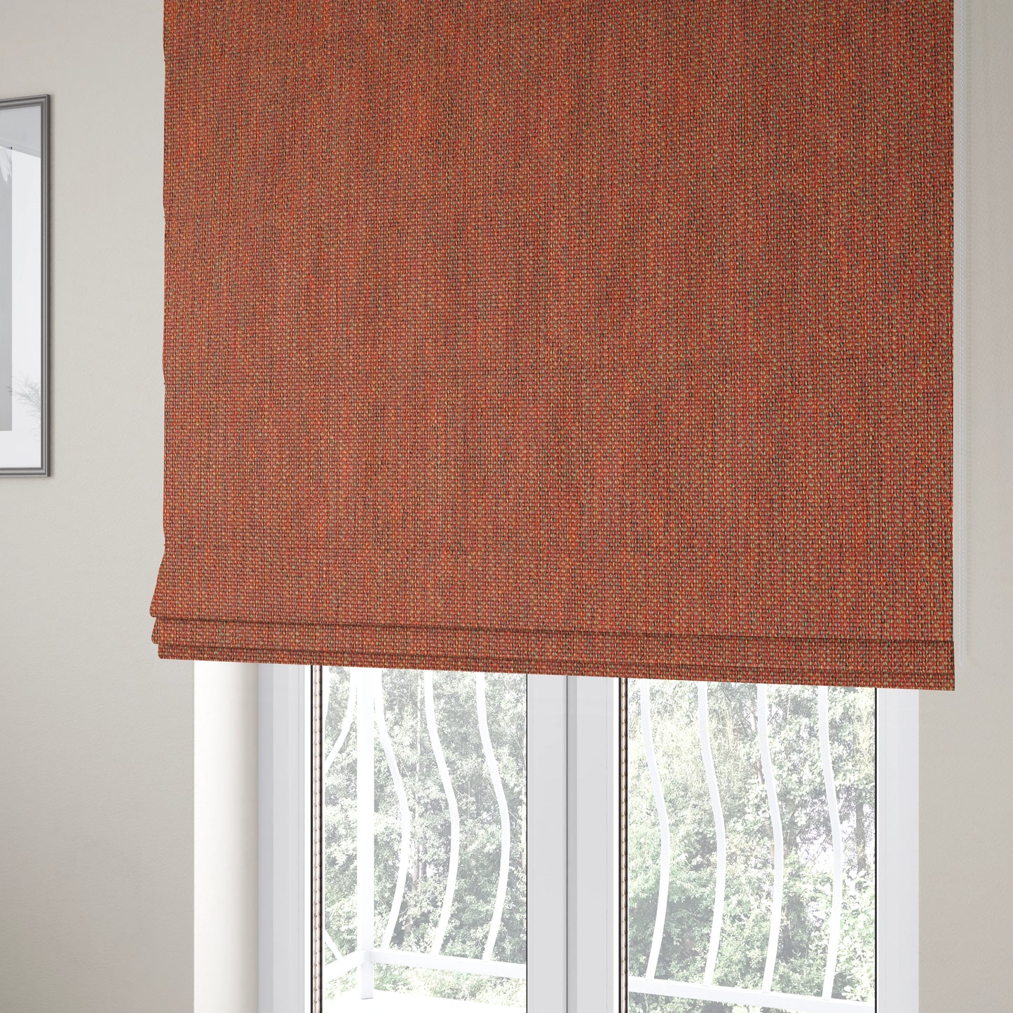 Downton Red Semi Plain Lightweight Chenille Curtain Upholstery Fabrics CTR-807 - Roman Blinds