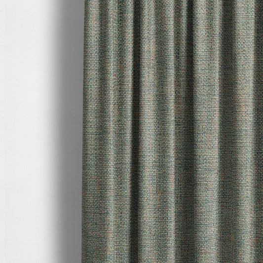 Downton Blue Semi Plain Lightweight Chenille Curtain Upholstery Fabrics CTR-809 - Made To Measure Curtains