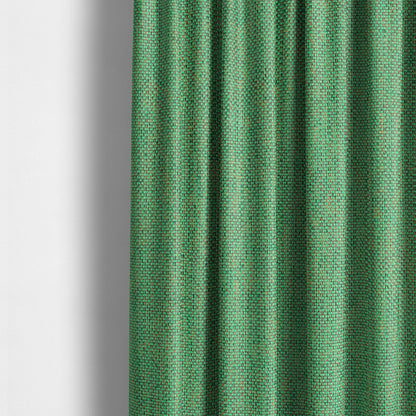 Downton Green Blue Semi Plain Lightweight Chenille Curtain Upholstery Fabrics CTR-810 - Made To Measure Curtains