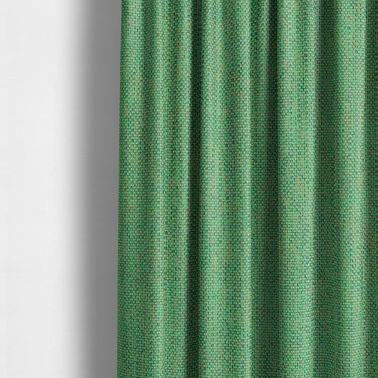 Downton Green Blue Semi Plain Lightweight Chenille Curtain Upholstery Fabrics CTR-810 - Made To Measure Curtains