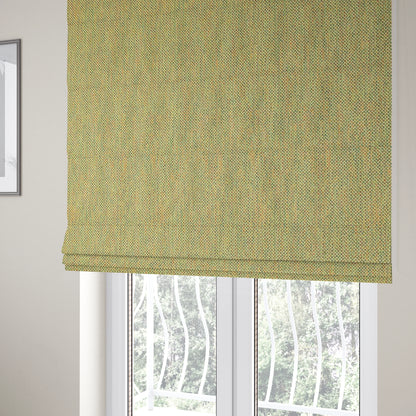 Downton Yellow Semi Plain Lightweight Chenille Curtain Upholstery Fabrics CTR-811 - Roman Blinds