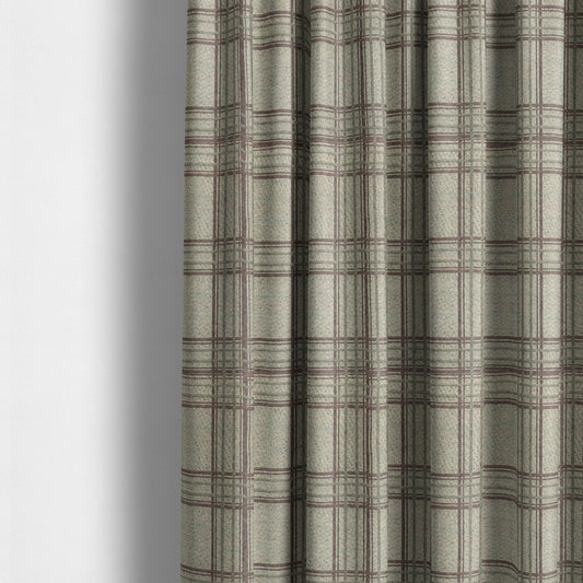 Sherbourne Wool Effect Chenille Purple Blue Colour Tartan Plaid Pattern Curtain Upholstery Fabrics CTR-816 - Made To Measure Curtains