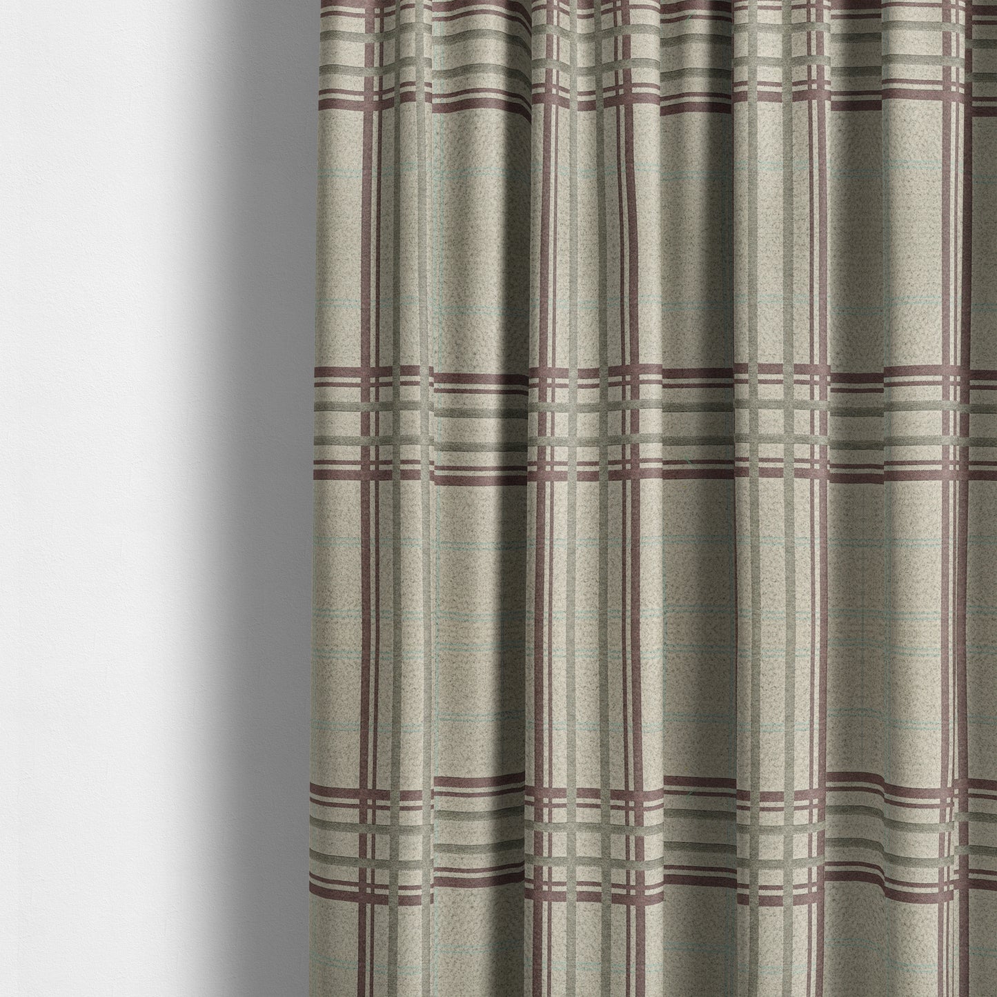 Melton Soft Wool Effect Chenille Purple Blue Tartan Pattern Curtain Upholstery Fabrics CTR-824 - Made To Measure Curtains