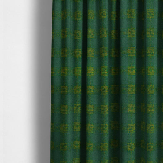 Glencoe Green Blue Colour Flat Weave Chenille Faded Tartan Pattern Upholstery Fabric CTR-837 - Made To Measure Curtains