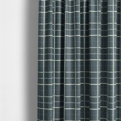 Clifton Blue Colour Tartan Scottish Pattern Soft Touch Wool Effect Furnishing Fabric CTR-841 - Made To Measure Curtains