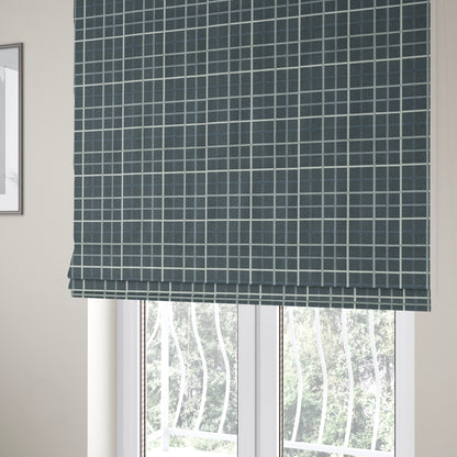 Clifton Blue Colour Tartan Scottish Pattern Soft Touch Wool Effect Furnishing Fabric CTR-841 - Roman Blinds