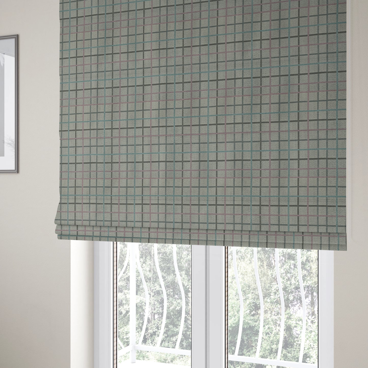 Clifton Blue Purple Colour Tartan Scottish Pattern Soft Touch Wool Effect Furnishing Fabric CTR-843 - Roman Blinds