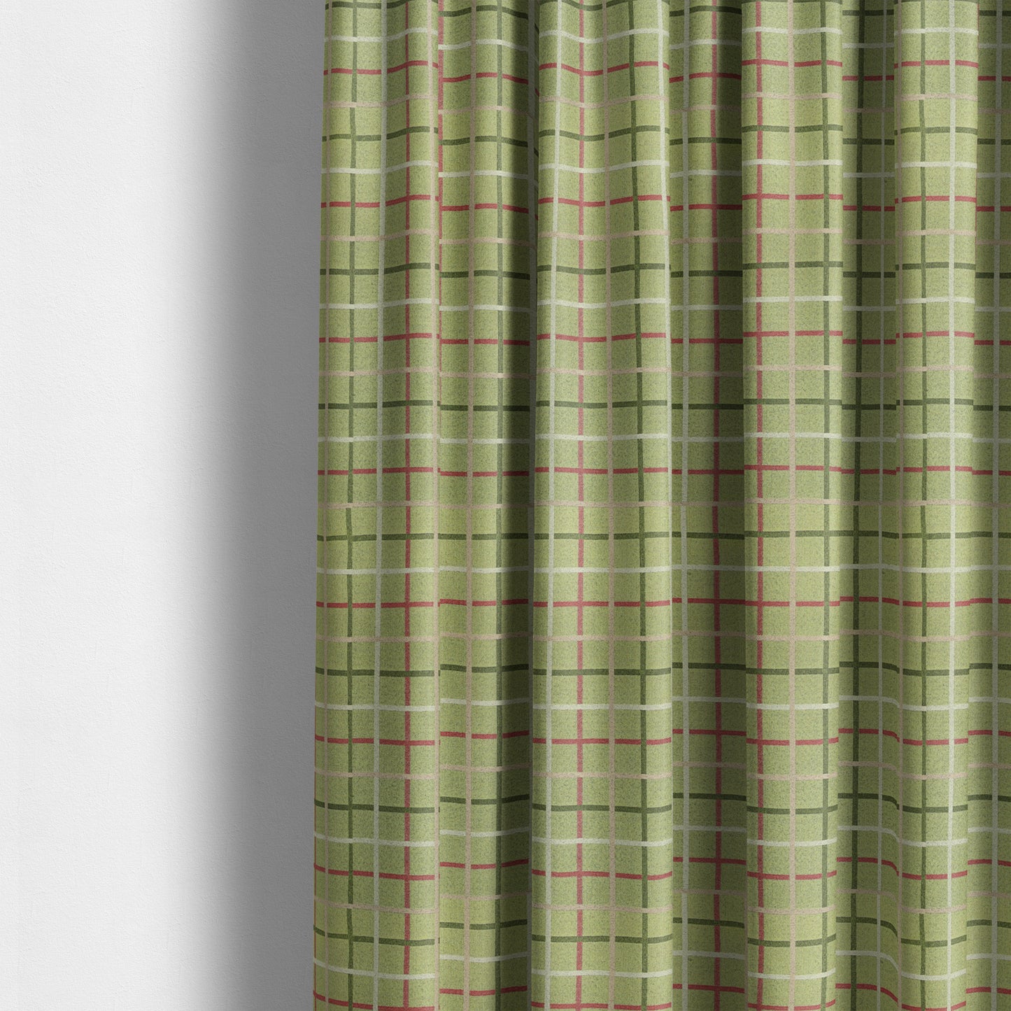 Clifton Green Colour Tartan Scottish Pattern Soft Touch Wool Effect Furnishing Fabric CTR-845 - Made To Measure Curtains