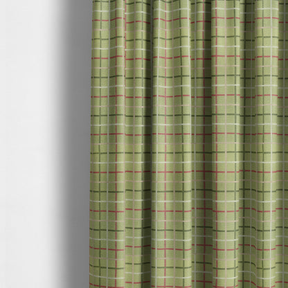 Clifton Green Colour Tartan Scottish Pattern Soft Touch Wool Effect Furnishing Fabric CTR-845 - Made To Measure Curtains