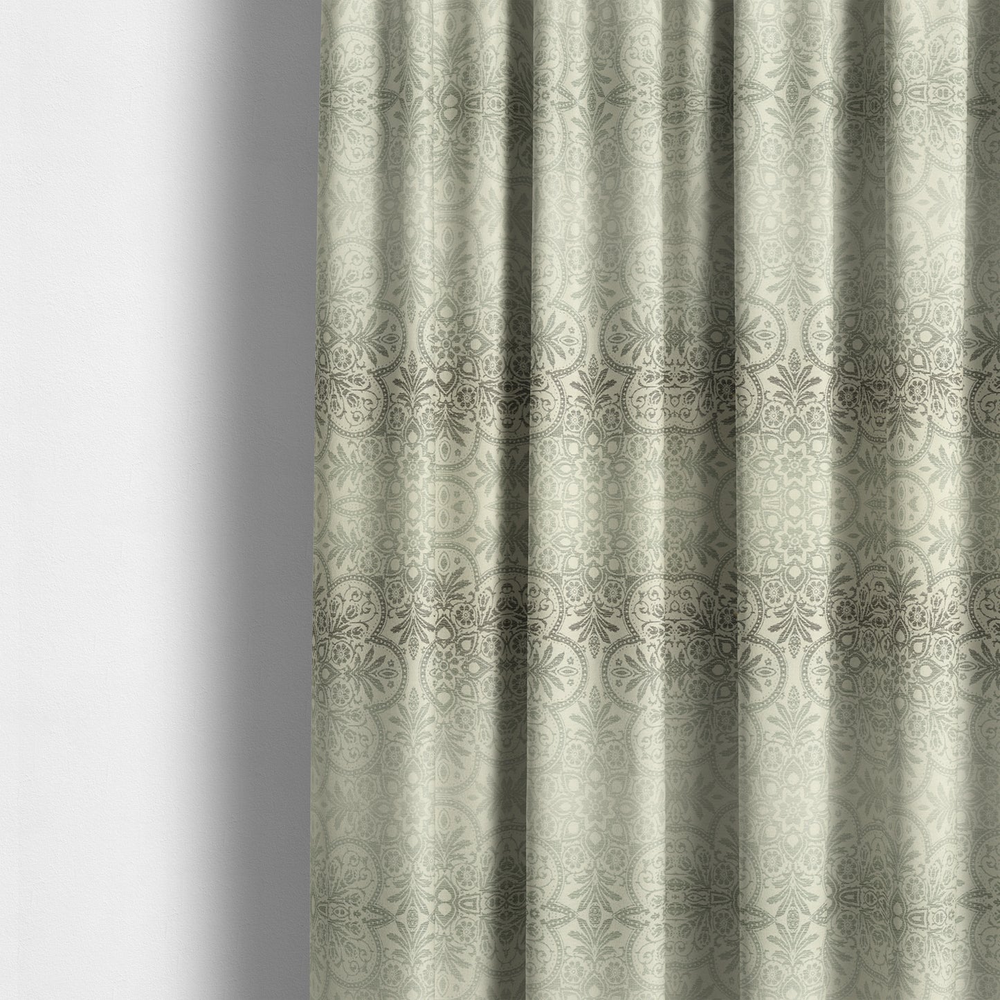 In Bloom Colourful Blossom Modern Pattern Grey Silver Chenille Upholstery Fabric CTR-851 - Made To Measure Curtains