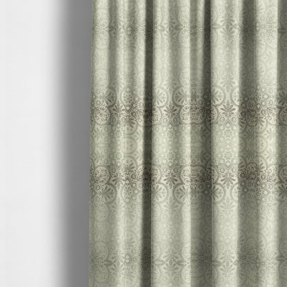 In Bloom Colourful Blossom Modern Pattern Grey Silver Chenille Upholstery Fabric CTR-851 - Made To Measure Curtains