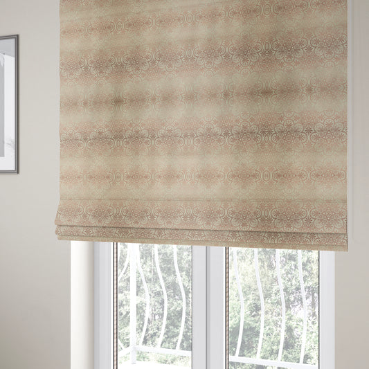 In Bloom Colourful Blossom Modern Pattern Pink Chenille Upholstery Fabric CTR-852 - Roman Blinds