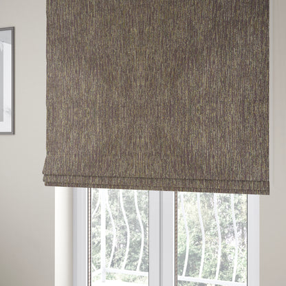 Iona Semi Plain Stripe Chenille In Purple Colour Upholstery Furnishing Fabrics CTR-857 - Roman Blinds