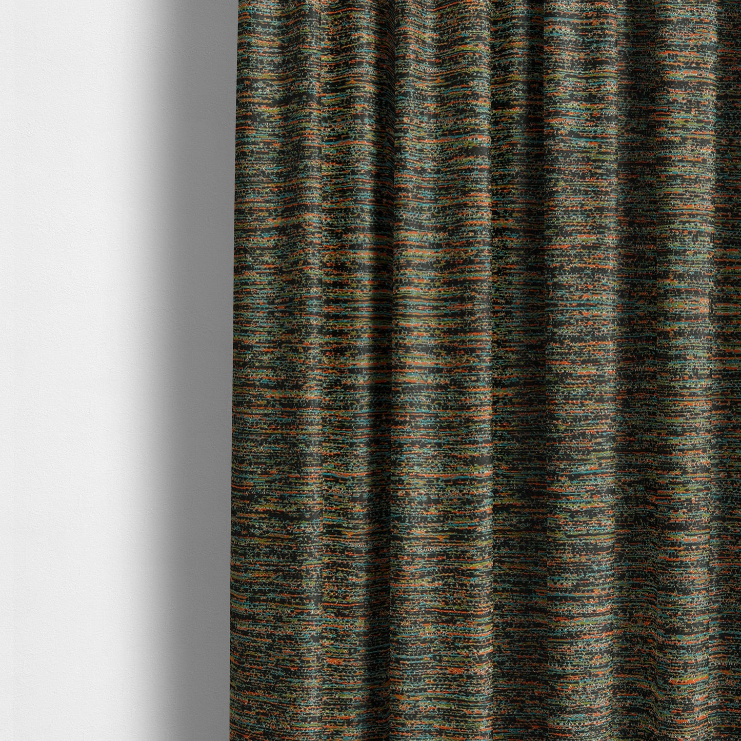 Iona Semi Plain Stripe Chenille In Black Colour Upholstery Furnishing Fabrics CTR-859 - Made To Measure Curtains