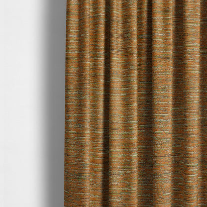 Iona Semi Plain Stripe Chenille In Orange Colour Upholstery Furnishing Fabrics CTR-860 - Made To Measure Curtains