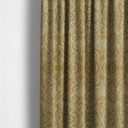 Olympos Mono Tone Faded Damask Pattern Orange Colour Chenille Upholstery Fabric CTR-871 - Made To Measure Curtains