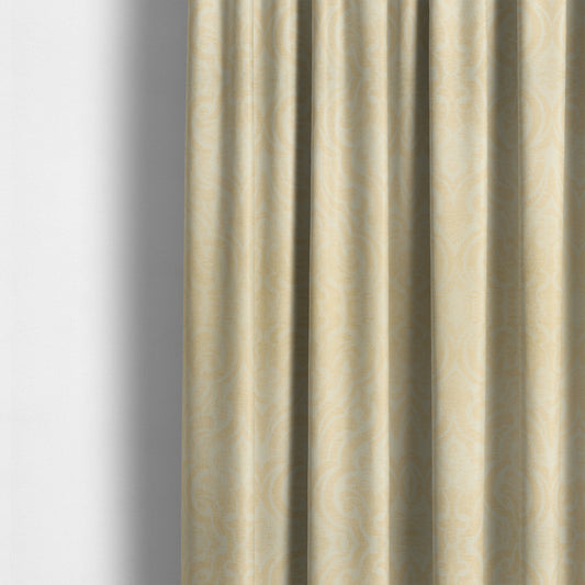 Olympos Mono Tone Faded Damask Pattern Beige Colour Chenille Upholstery Fabric CTR-875 - Made To Measure Curtains