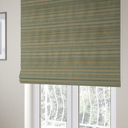 Olympos Mono Tone Faded Stripe Pattern Blue Colour Chenille Upholstery Fabric CTR-880 - Roman Blinds