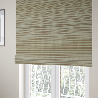 Olympos Mono Tone Faded Stripe Pattern Brown Colour Chenille Upholstery Fabric CTR-882 - Roman Blinds