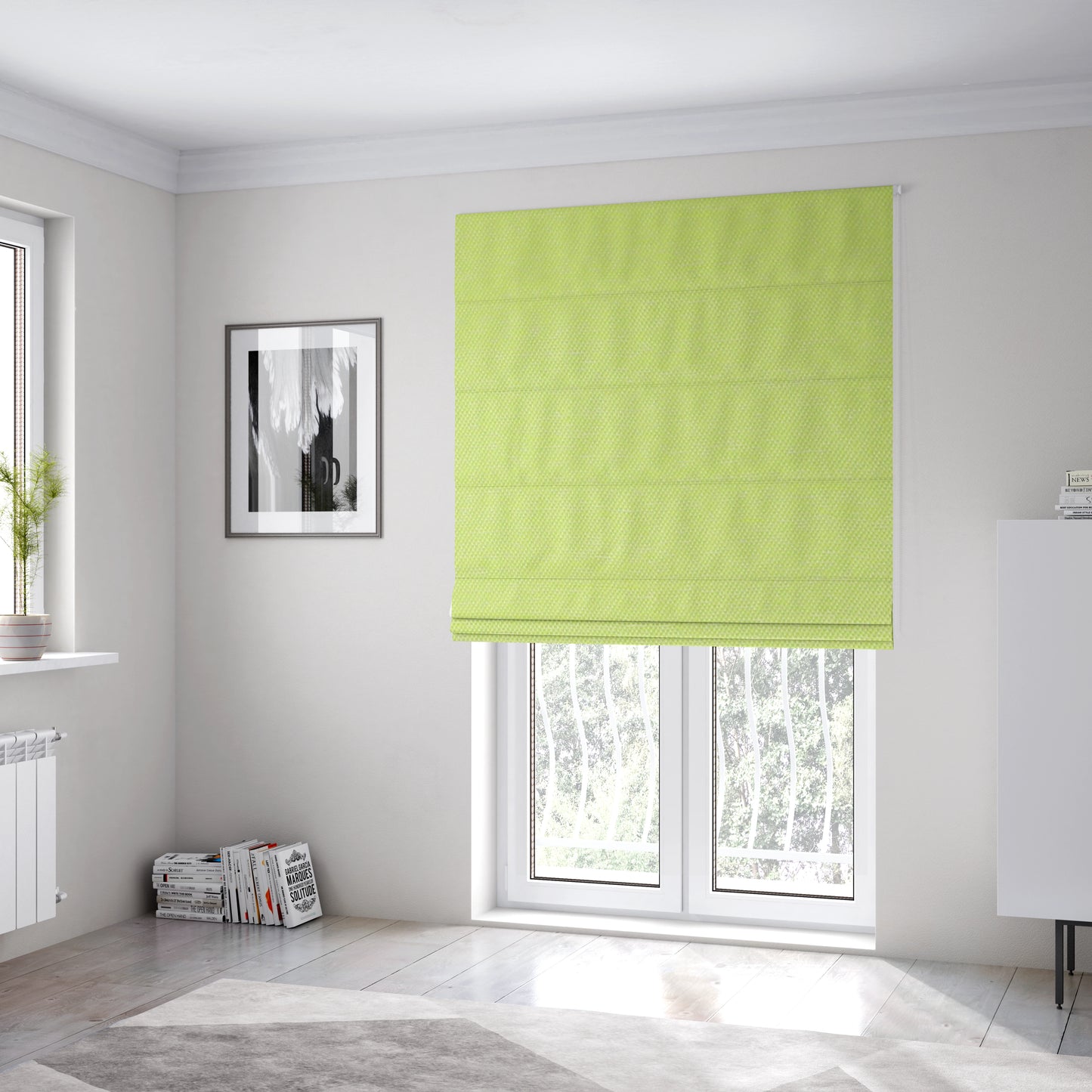 Fabriano Plain Chenille Type Light Green Colour Upholstery Fabric CTR-897 - Roman Blinds