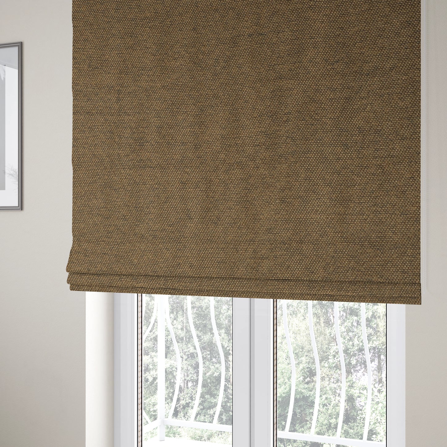 Fabriano Plain Chenille Type Brown Colour Upholstery Fabric CTR-900 - Roman Blinds