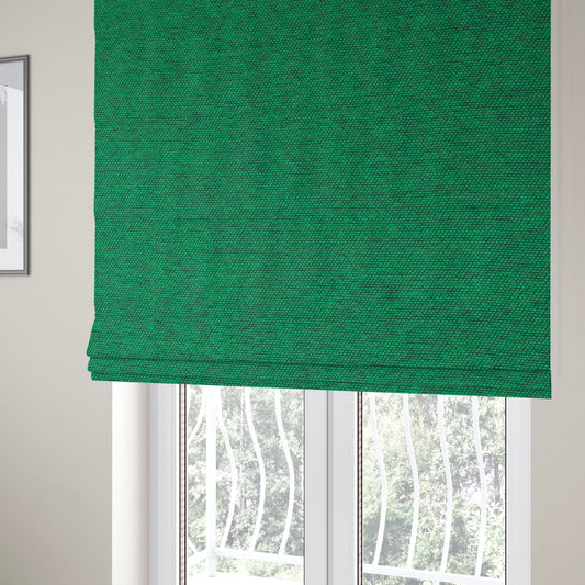 Fabriano Plain Chenille Type Green Colour Upholstery Fabric CTR-905 - Roman Blinds