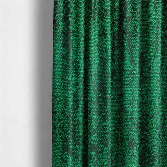 Fabriano Abstract Semi Plain Chenille Type Green Black Upholstery Fabric CTR-909 - Made To Measure Curtains