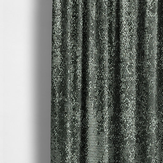 Fabriano Abstract Semi Plain Chenille Type Grey Black Upholstery Fabric CTR-910 - Made To Measure Curtains