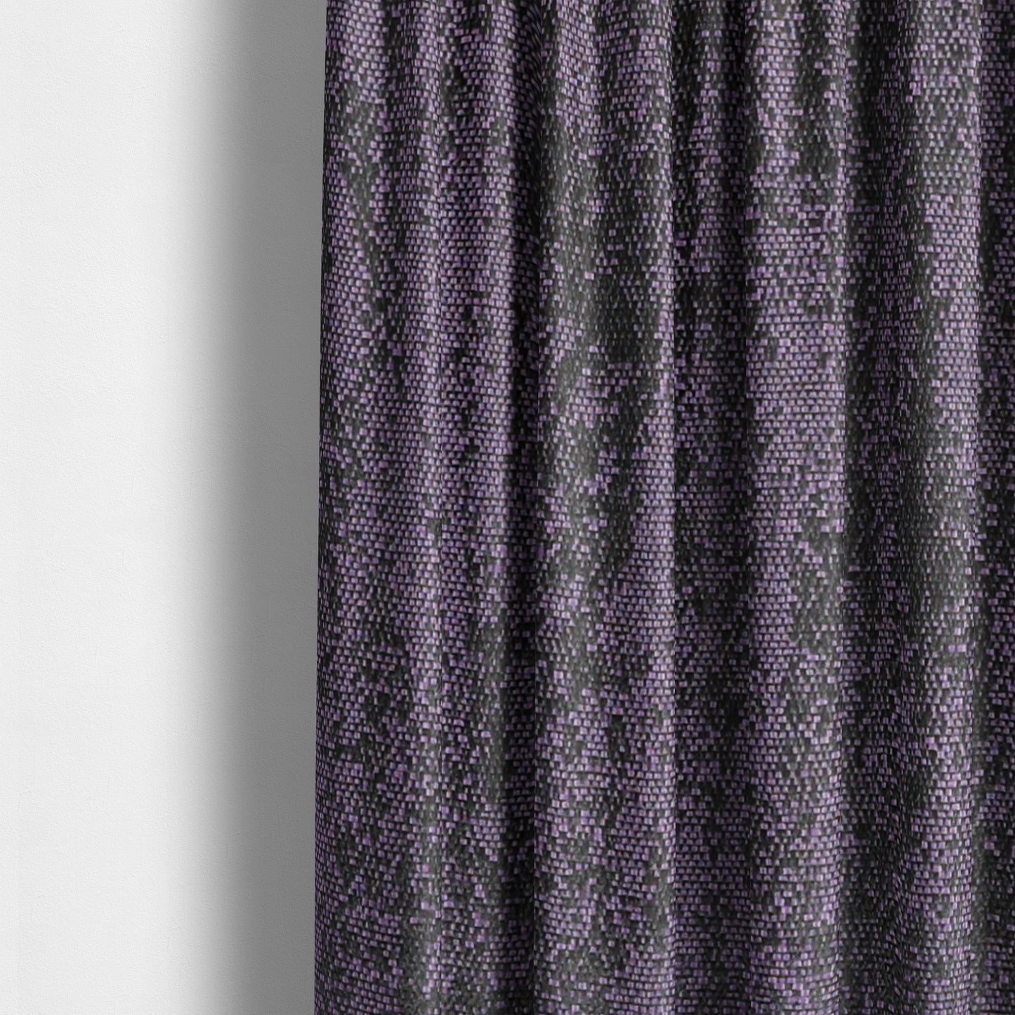 Fabriano Abstract Semi Plain Chenille Type Purple Black Upholstery Fabric CTR-912 - Made To Measure Curtains