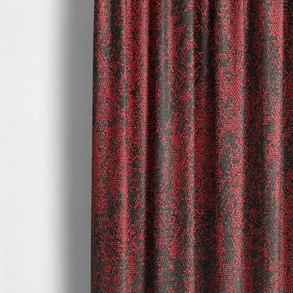 Fabriano Abstract Semi Plain Chenille Type Burgundy Red Black Upholstery Fabric CTR-914 - Made To Measure Curtains