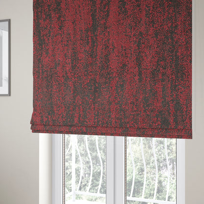 Fabriano Abstract Semi Plain Chenille Type Burgundy Red Black Upholstery Fabric CTR-914 - Roman Blinds