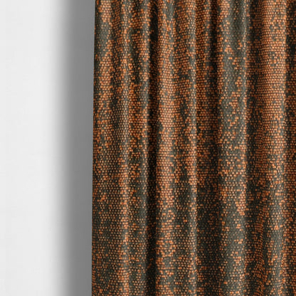 Fabriano Abstract Semi Plain Chenille Type Orange Black Upholstery Fabric CTR-915 - Made To Measure Curtains