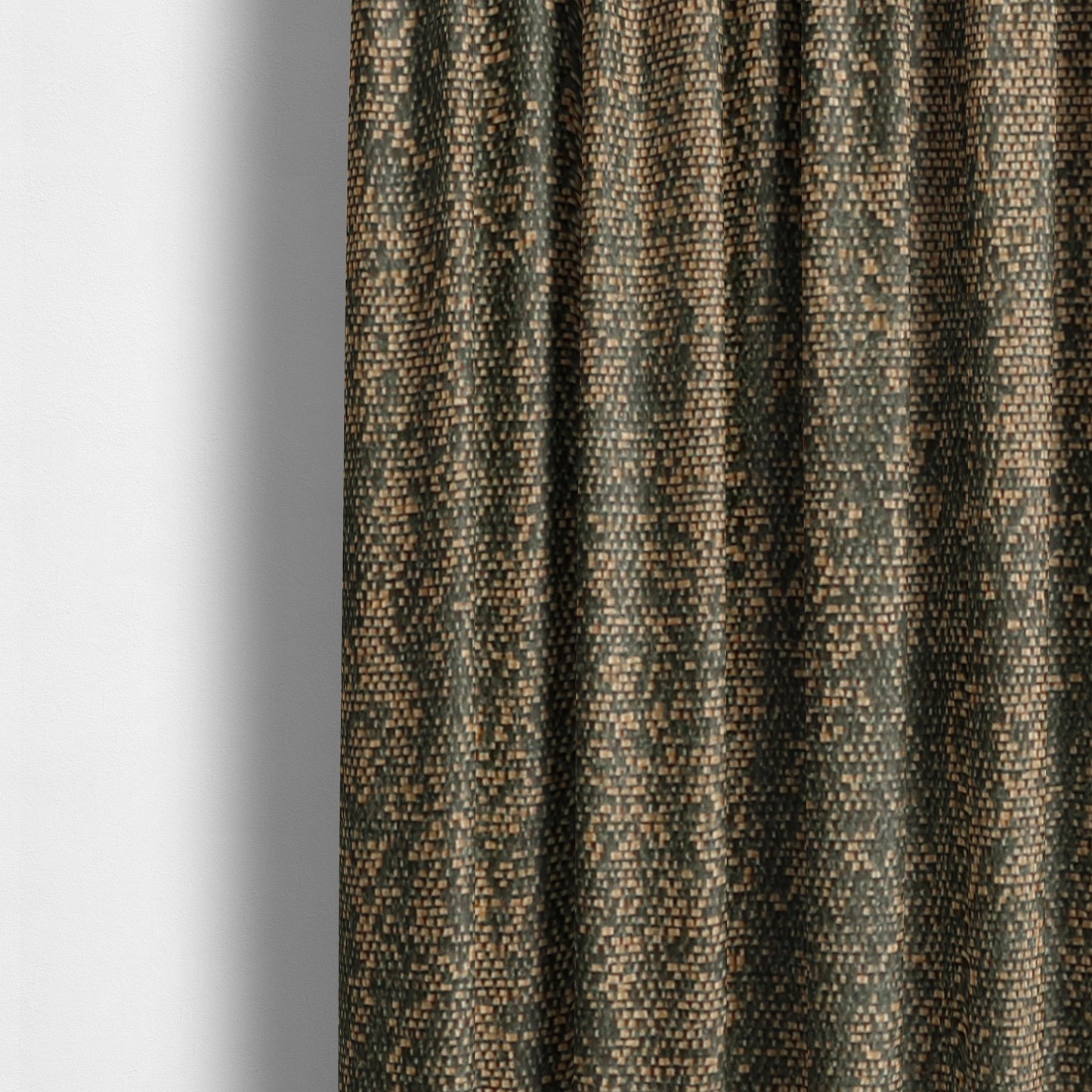 Fabriano Abstract Semi Plain Chenille Type Brown Black Upholstery Fabric CTR-916 - Made To Measure Curtains