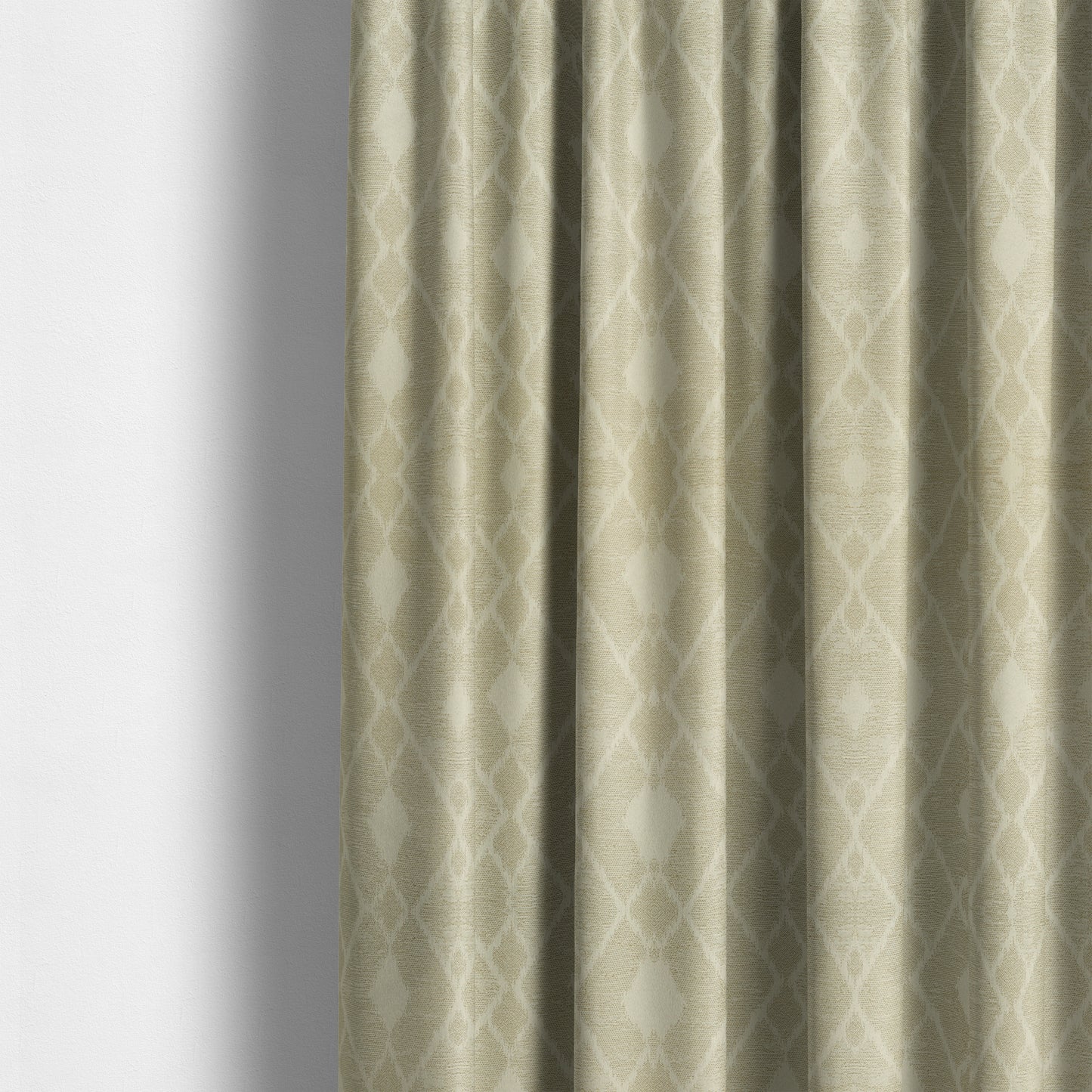 Fabriano Diamond Pattern Chenille Type Cream Beige Upholstery Fabric CTR-919 - Made To Measure Curtains