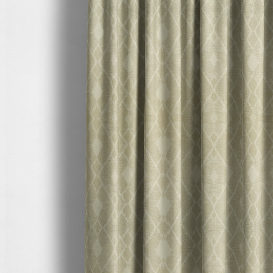 Fabriano Diamond Pattern Chenille Type Cream Beige Upholstery Fabric CTR-919 - Made To Measure Curtains