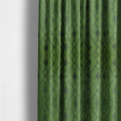 Fabriano Diamond Pattern Chenille Type Green Upholstery Fabric CTR-923 - Made To Measure Curtains