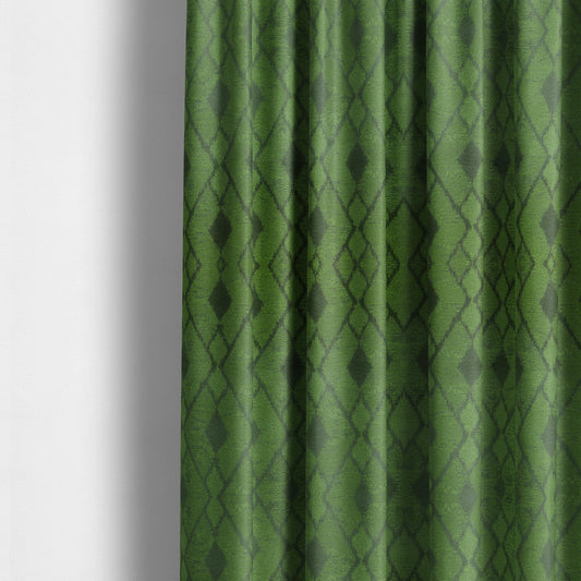 Fabriano Diamond Pattern Chenille Type Green Upholstery Fabric CTR-923 - Made To Measure Curtains