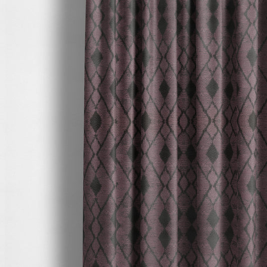 Fabriano Diamond Pattern Chenille Type Purple Upholstery Fabric CTR-924 - Made To Measure Curtains