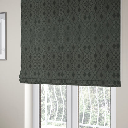 Fabriano Diamond Pattern Chenille Type Grey Upholstery Fabric CTR-926 - Roman Blinds