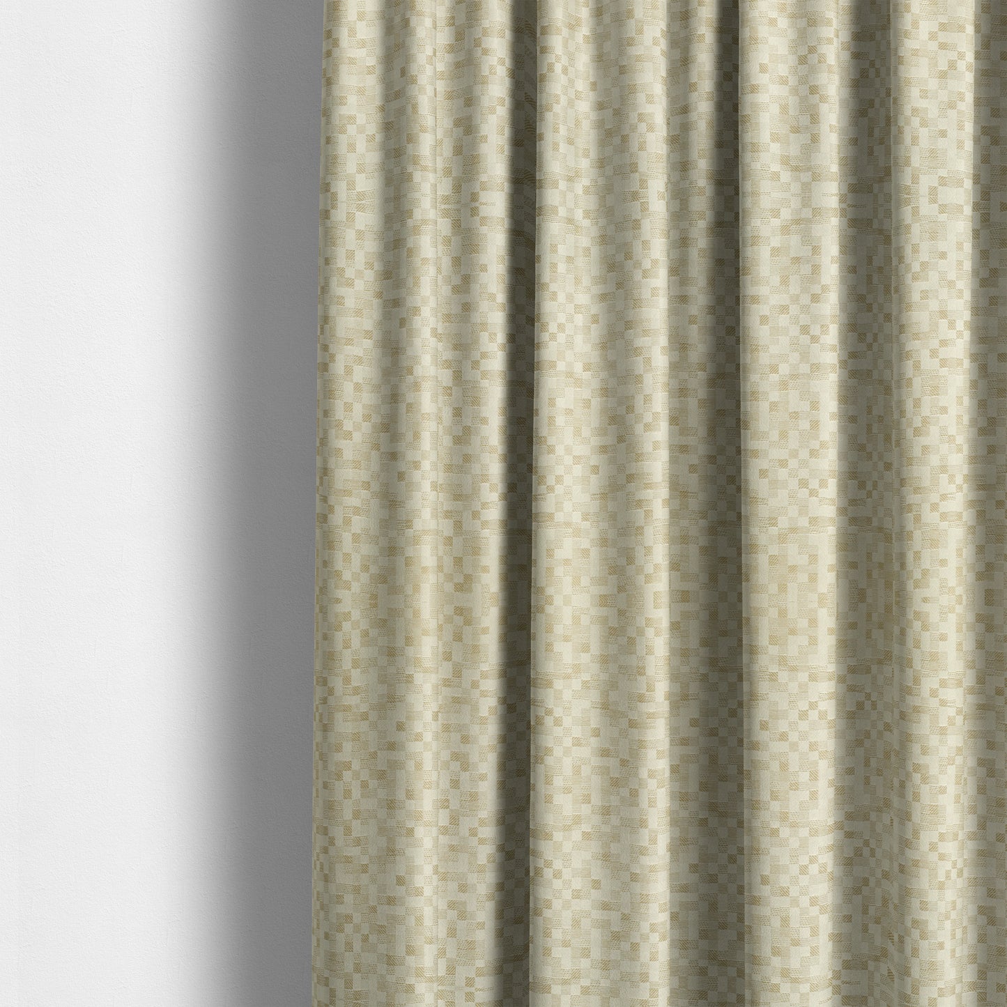 Fabriano Squared Pattern Chenille Type Cream Beige Upholstery Fabric CTR-928 - Made To Measure Curtains