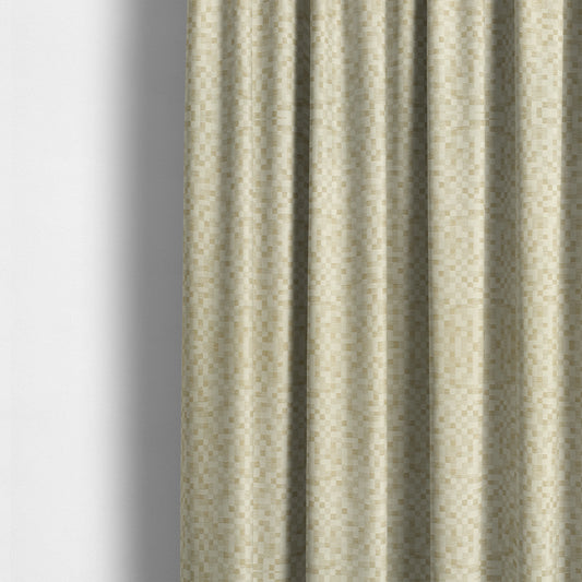 Fabriano Squared Pattern Chenille Type Cream Beige Upholstery Fabric CTR-928 - Made To Measure Curtains