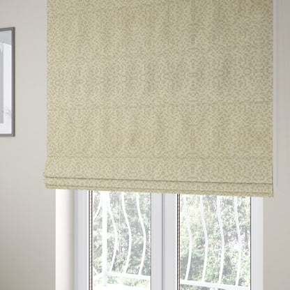 Fabriano Squared Pattern Chenille Type Cream Beige Upholstery Fabric CTR-928 - Roman Blinds