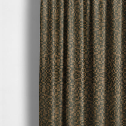 Fabriano Squared Pattern Chenille Type Brown Upholstery Fabric CTR-930 - Made To Measure Curtains